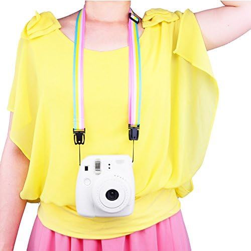  Sunmns Camera Neck Shoulder Strap Compatible with Fujifilm Instax Mini 11/ 9/ 8/ 90/ 8+/ 70/ 40 Instant Film Camera, Rainbow