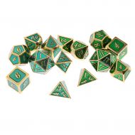 SunniMix 14Pcs Multisided Alloy Dice Set D4-D20 Board Game for Craps Gambling Lovers