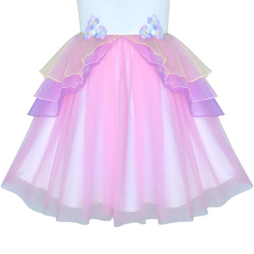  Sunny+Fashion Sunny Fashion Girls Dress Blue Unicorn Costume Cosplay Princess Pageant Party