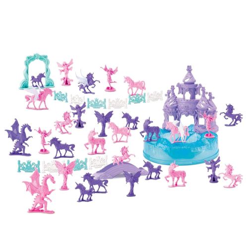  Sunny Days Entertainment Maxx Action Sparkle Dreamland Toy Unicorn Figures with Fairies, Dragons, Castles and Storage Container