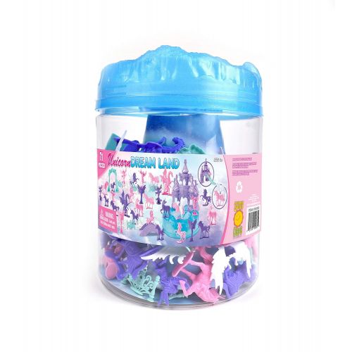  Sunny Days Entertainment Maxx Action Sparkle Dreamland Toy Unicorn Figures with Fairies, Dragons, Castles and Storage Container