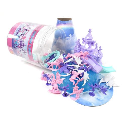  Sunny Days Entertainment Maxx Action Sparkle Dreamland Toy Unicorn Figures with Fairies, Dragons, Castles and Storage Container