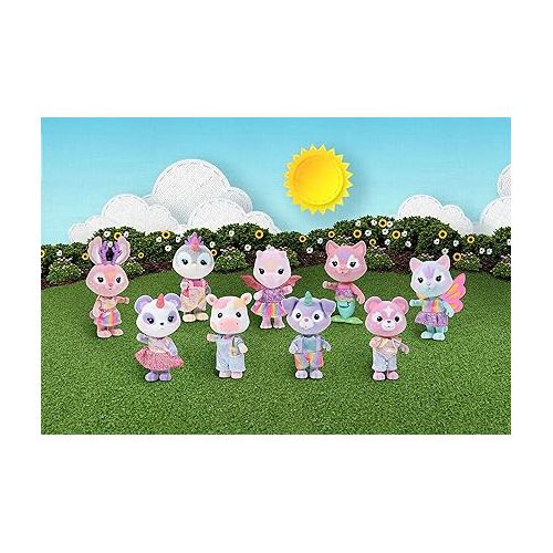  Sunny Days Entertainment Honey Bee Acres Rainbow Ridge Pals - 9 Miniature Flocked Dolls | Small Fantasy Collectible Figures | Pretend Play Toys for Kids