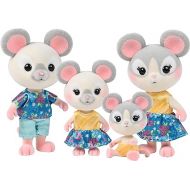 Sunny Days Entertainment Honey Bee Acres Cheddars Mouse Family - 4 Miniature Flocked Dolls | Small Collectible Figures | Pretend Play Toys for Kids