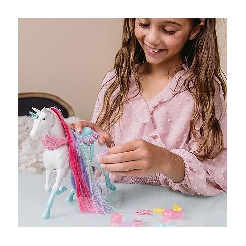  Sunny Days Entertainment Blue Ribbon Champions Fantasy Unicorn Grooming Set, Fantasy Toy Horse with Sounds and 12 Accessories, 4+