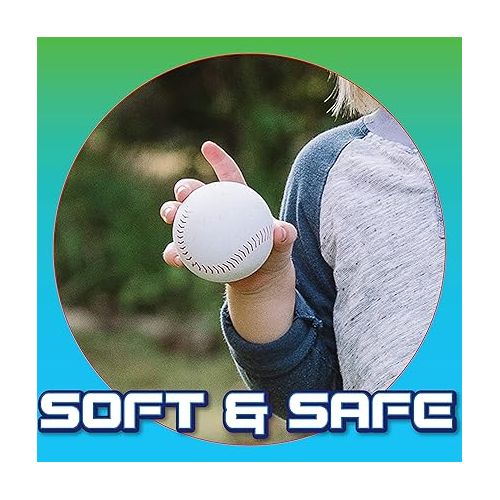  Sunny Days Entertainment Oversized Foam Baseballs for Kids - for Hitting or Replacement Balls | Soft Tball for Toddlers - 5 Pack, White