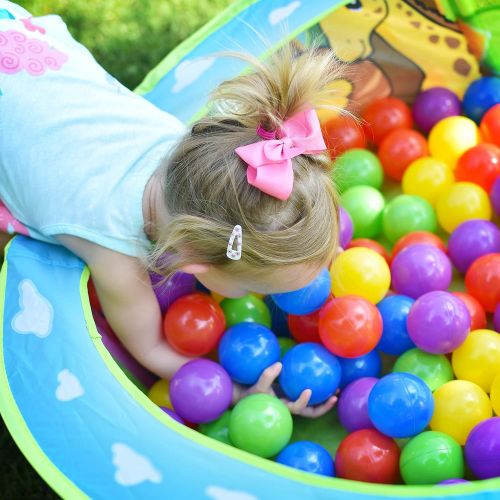  [아마존베스트]Sunny Days Entertainment Zoo Adventure Pop-Up Ball Pit with Colorful Bpa & Phthalates Free Crush Proof Balls in Assorted Colors