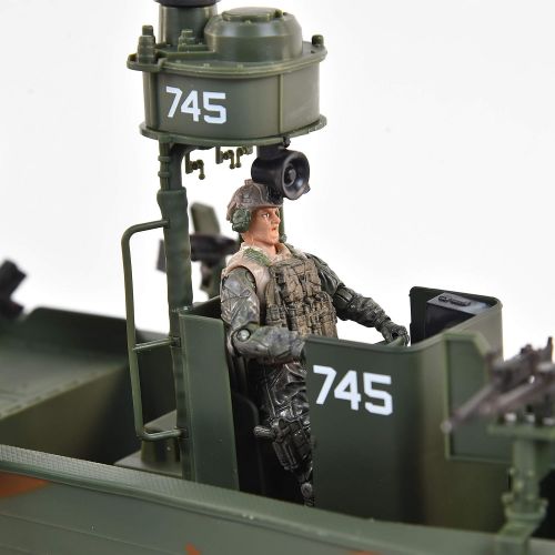  Elite Force Naval Special Warfare Gunboat  Vehicle Playset with 2 Action Figures and Realistic Accessories | Military Boat Toy Set for Kids