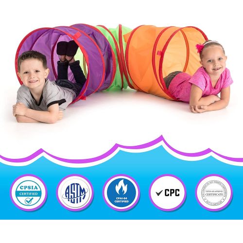  [아마존베스트]6 Foot Play Tunnel  Indoor Crawl Tube for Kids | Adventure Pop Up Toy Tent  Sunny Days Entertainment