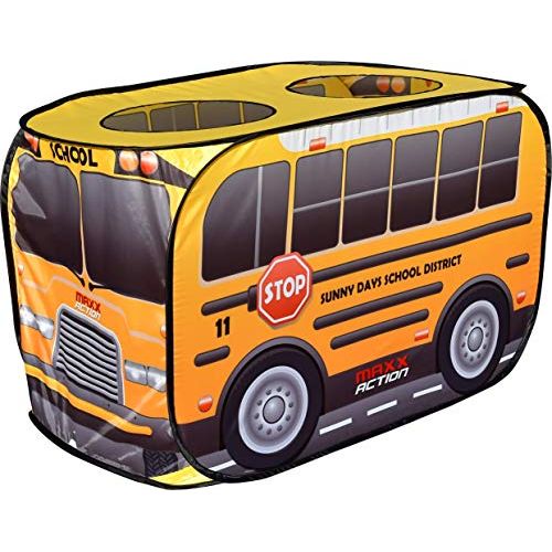  [아마존베스트]Sunny Days Entertainment Pop Up School Bus  Indoor Playhouse for Kids | Yellow Vehicle Toy Gift for Boys and Girls