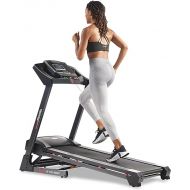 Sunny Health & Fitness Premium Treadmill with Auto Incline, Dedicated Speed Buttons, Double Deck Technology, Digital Performance Display, BMI Calculator & Pulse Sensors with Optional SunnyFit App