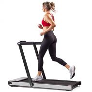 Sunny Health & Fitness ASUNA Space Saving Treadmill, Flat Folding with Speakers for AUX Audio Connection - 8730/G