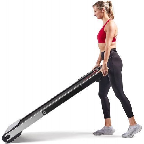  Sunny Health & Fitness ASUNA Space Saving Treadmill, Flat Folding with Speakers for AUX Audio Connection - 8730/G