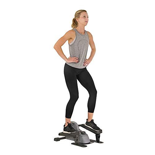  Sunny Health & Fitness Portable Stand Up Elliptical - SF-E3908, Gray