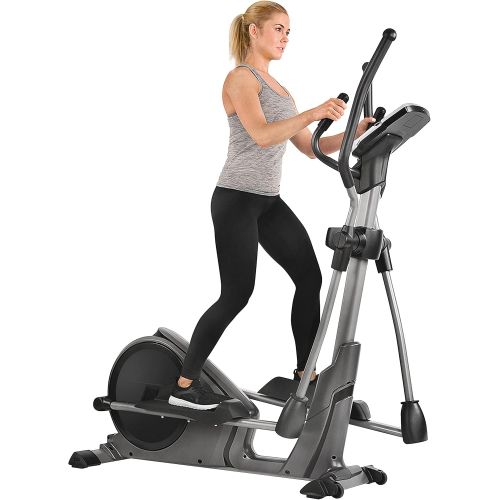  Sunny Health & Fitness Magnetic Elliptical Trainer Machine w/Device Holder, Programmable Monitor and Heart Rate Monitoring, 330 LB Max Weight - SF-E3912