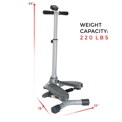  Sunny Health & Fitness SF-S0637 Twist-In Stepper Step Machine w Handlebar and LCD Monitor