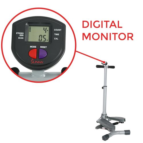  Sunny Health & Fitness SF-S0637 Twist-In Stepper Step Machine w Handlebar and LCD Monitor