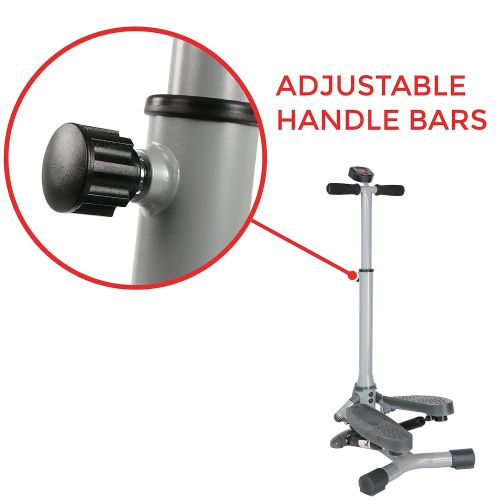  Sunny Health & Fitness SF-S0637 Twist-In Stepper Step Machine w Handlebar and LCD Monitor