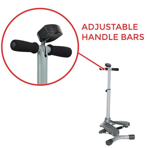  Sunny Health & Fitness SF-S0637 Twist-In Stepper Step Machine w Handlebar and LCD Monitor