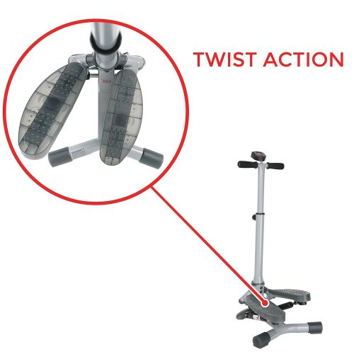  Sunny Health & Fitness SF-S0637 Twist-In Stepper Step Machine w Handlebar and LCD Monitor