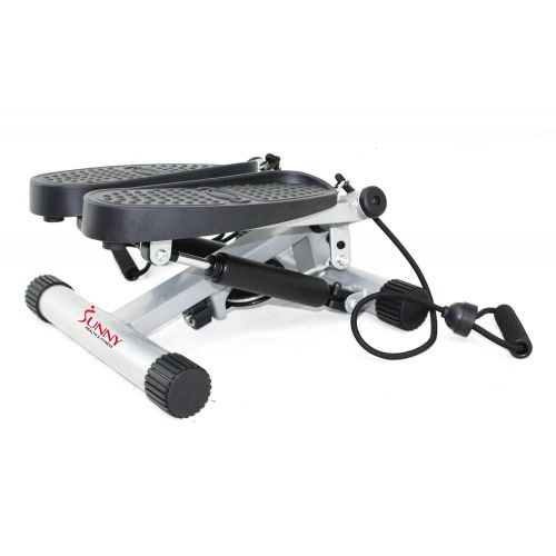  Sunny Health & Fitness Twisting Stair Stepper with Band, Silver