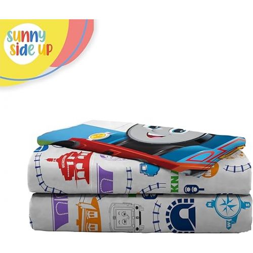  Sunny Side Up Mattel Thomas & Friends Toddler Sheet Set - 3 Piece Toddler Bedding Set includes Pillow Cover - Super Soft Trains Microfiber Sheets