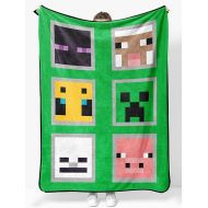 Minecraft Soft Plush Throw Blanket - Measures 46 x 60 Inches - Super Soft & Cozy Fleece Kids Bedding Features Creeper & Enderman