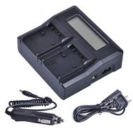 Sunny-room LCD Dual Quick Battery Charger for Sony HDR-SR5, HDR-SR5E, HDR-SR7, HDR-SR7E, HDR-SR8, HDR-SR8E, HDR-SR10, HDR-SR10E, HDR-SR11, HDR-SR11E, HDR-SR12, HDR-SR12E Handycam Camcorder
