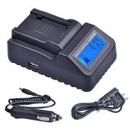 Sunny-room LCD Quick Battery Charger for Sony HDR-SR5, HDR-SR5E, HDR-SR7, HDR-SR7E, HDR-SR8, HDR-SR8E, HDR-SR10, HDR-SR10E, HDR-SR11, HDR-SR11E, HDR-SR12, HDR-SR12E Handycam Camcorder
