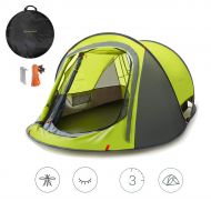 Sunnychic Automatic Pop Up Tent, 2-3 Persons Family Camping Tent, 3 Seconds Automatic Opening Waterproof Sun Shelter, Instant Tents for Outdoor Hiking 3 Season Tent