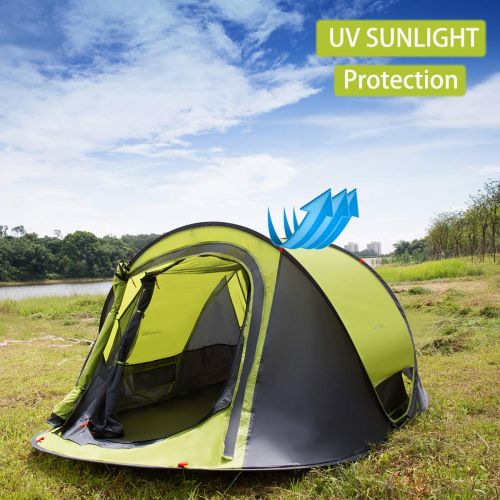  Sunnychic Automatic Pop Up Tent, 2-3 Persons Family Camping Tent, 3 Seconds Automatic Opening Waterproof Sun Shelter, Instant Tents for Outdoor Hiking 3 Season Tent