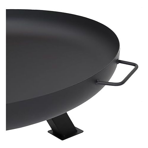  Sunnydaze 29.25-Inch Round Rustic Steel Fire Pit Bowl - Heat-Resistant Paint Finish - Includes Protective Cover - Black