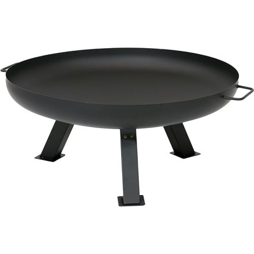  Sunnydaze 29.25-Inch Round Rustic Steel Fire Pit Bowl - Heat-Resistant Paint Finish - Includes Protective Cover - Black