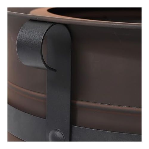  Sunnydaze 23-Inch Cauldron-Style Smokeless Wood-Burning Fire Pit with Spark Screen - Steel Outdoor Smokeless Fire Pit for The Backyard