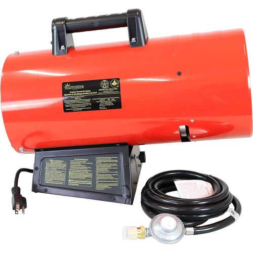  [아마존베스트]Sunnydaze Decor Sunnydaze 85,000 BTU Forced Air Propane Heater - Portable Heat for Construction Sites - Auto-Shutoff for Overheating Protection - Adjustable Heating Output - Piezo Ignition - Red a