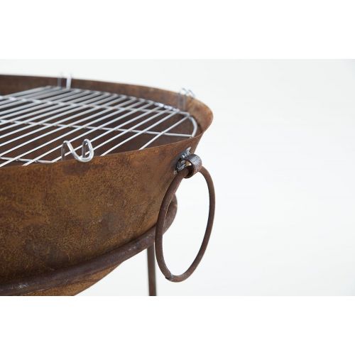  Redfire 88023 Gefion Firepit with Grill, Rust