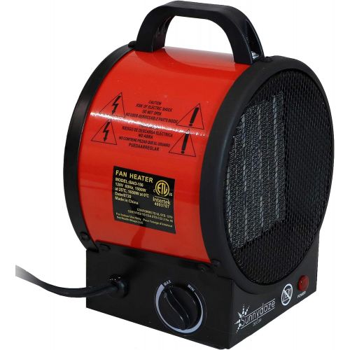  Sunnydaze Portable Ceramic Electric Space Heater - Indoor Use for Home and Office - Small Personal Heating Appliance with Auto Shut-Off Safety Feature - 1500W/750W