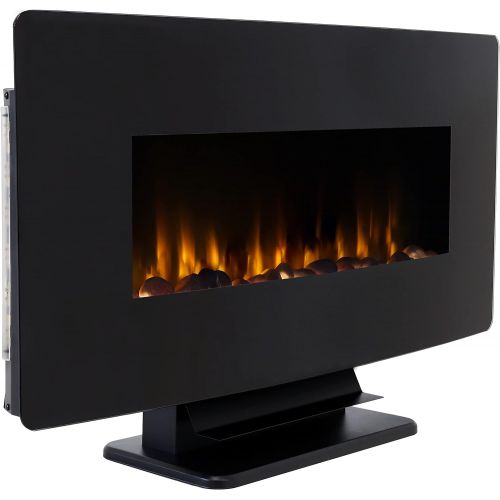  Sunnydaze 35.75 Curved Face Wall Mount or Freestanding Color-Changing Fireplace - Indoor LED Electric Fireplace Heater - Floating or Floor/Tabletop Stand Installation - 7 Flame Col