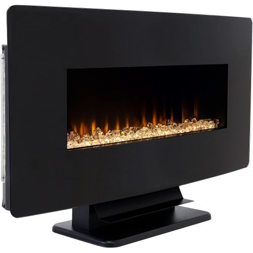  Sunnydaze 35.75 Curved Face Wall Mount or Freestanding Color-Changing Fireplace - Indoor LED Electric Fireplace Heater - Floating or Floor/Tabletop Stand Installation - 7 Flame Col