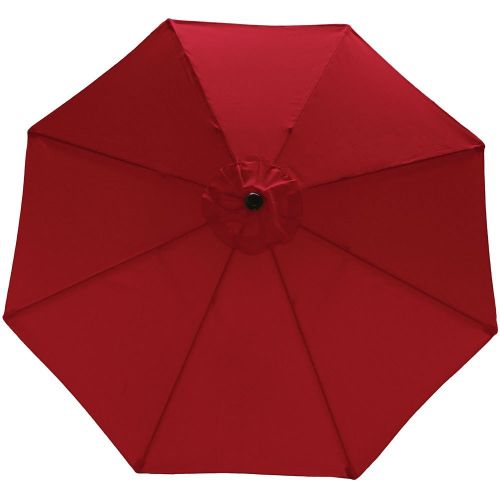  Sunnydaze Decor Sunnydaze 9 Foot Outdoor Patio Umbrella - Push-Button Tilt & Crank Patio Table Umbrella - Aluminum Pole & Polyester Shade Canopy - Red