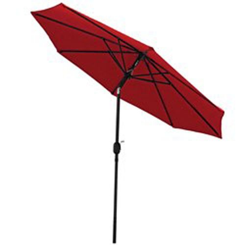  Sunnydaze Decor Sunnydaze 9 Foot Outdoor Patio Umbrella - Push-Button Tilt & Crank Patio Table Umbrella - Aluminum Pole & Polyester Shade Canopy - Red