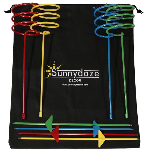  Sunnydaze Decor Sunnydaze Outdoor Yard Drink Holder Stakes, Heavy Duty, Set of 4, Multi Colored