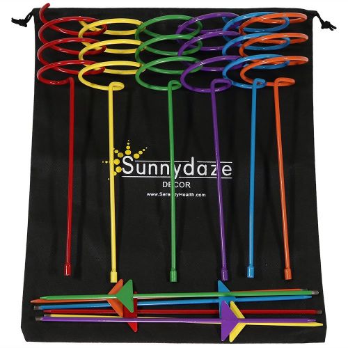  Sunnydaze Decor Sunnydaze Outdoor Yard Drink Holder Stakes, Heavy Duty, Set of 4, Multi Colored