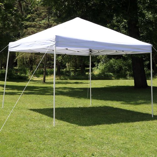  Sunnydaze Decor Sunnydaze Pop Up Canopy Tent 12 x 12 Foot with Outdoor Carrying Bag, White