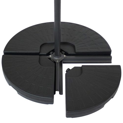  Sunnydaze Decor Sunnydaze Heavy-Duty Cantilever Offset Patio Umbrella Base Plate Weights with Design for Outdoor Cross Style Bases, Set of 4, Black