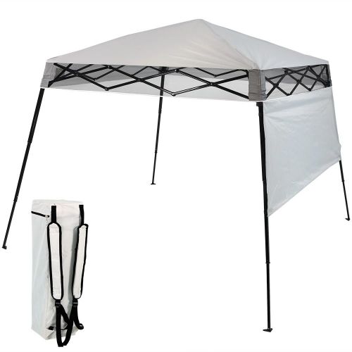  Sunnydaze Decor Sunnydaze Slant Leg Compact Backpack Canopy Tent, Instant Pop-Up, Small 6x6 Foot Top, 7.5x7.5 Foot Bottom, Light Grey