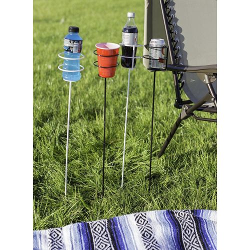  Sunnydaze Decor Sunnydaze Outdoor Universal Beverage/Drink Holder Stakes, Set of 4