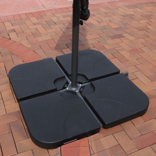  Sunnydaze Decor Sunnydaze Heavy-Duty Cantilever Offset Patio Umbrella Base Plates Stand, Weights for Outdoor Cross Style Bases, Set of 4, Black