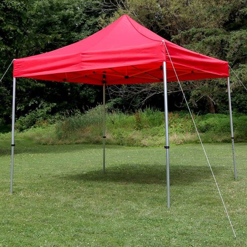  Sunnydaze Decor Sunnydaze Commercial Grade Heavy-Duty Aluminum Straight Leg Quick-Up Instant Canopy Event Shelter, 10 x 10 Foot, White, Includes Rolling Bag