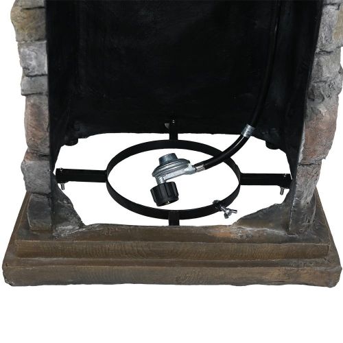  Sunnydaze Decor Sunnydaze Outdoor 30-Inch Tall Cast Rock Column Design Propane Gas Fire Pit